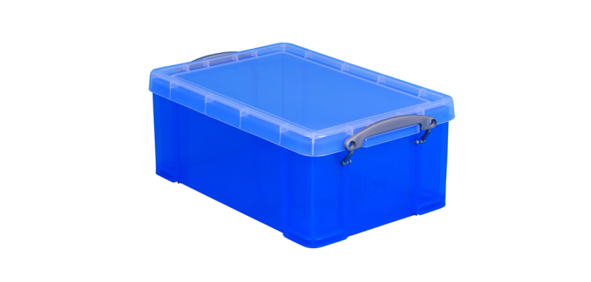 Really Useful Storage Box 9 Liters 395x210x140mm Transparent Blue