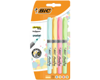 Surligneur BIC Grip pastel assorti blister 4 pièces