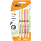 Markeerstift Bic grip pastel assorti blister à 4 stuks