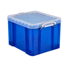Boîte de rangement Really Useful 35 litres 480x390x310mm transparent bleu