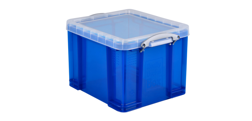 Opbergbox Really Useful 35 liter 480x390x310 mm transparant blauw