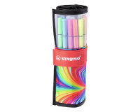 Viltstift STABILO Pen 68/25 Arty roletui medium assorti set à 25 stuks