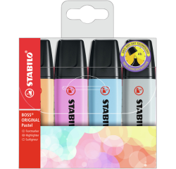 En_rotulador stabilo boss fluorescente 70 pastel estuche de 4 unidades colores