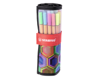 Fineliner STABILO point 88/25 Arty rollerset zwart fijn ass 25st