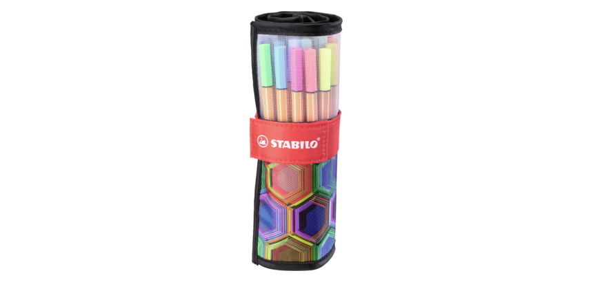 Fineliner STABILO point 88/25 Arty rollerset zwart fijn ass 25st