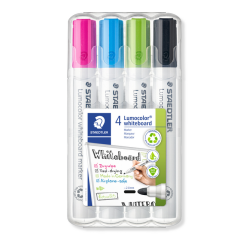 Staedtler Lumocolor Whiteboard-Marker 351 sortiert, Set mit 4 bunten Farben