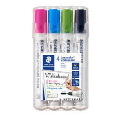 Feutre tableau blanc Staedtler Lumocolor 351 assorti set 4 couleurs fun
