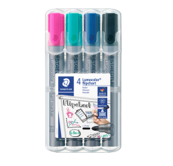 Feutre Staedtler 356 pour bloc papier chevalet ogive 2mm set 4 pièces assorti