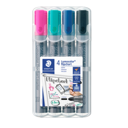 Feutre Staedtler 356 pour bloc papier chevalet ogive 2mm set 4 pièces assorti