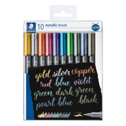 Feutre pinceau Staedtler Metallic étui 10 couleurs