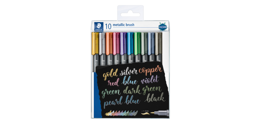 Feutre pinceau Staedtler Metallic étui 10 couleurs