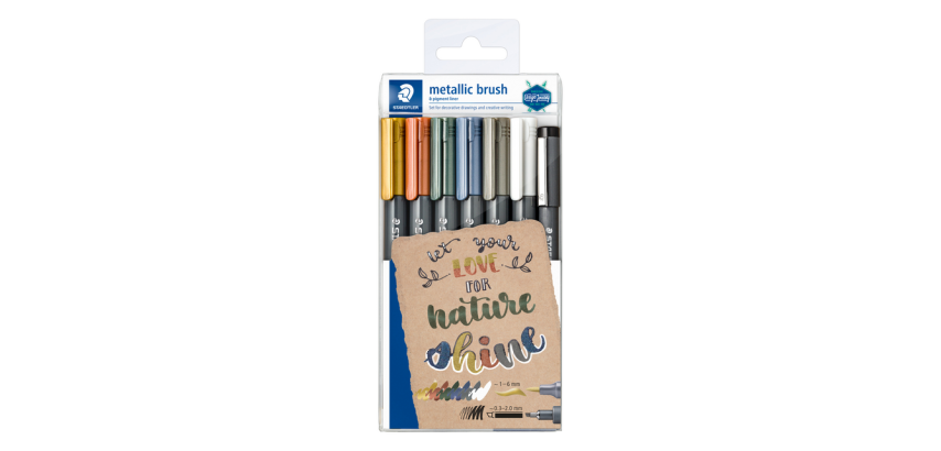 Staedtler Metallic Brush Pen Set, 7 Colors