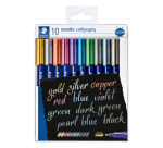 Feutre de calligraphie Staedtler Metallic étui 10 couleurs assorti