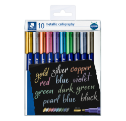 Feutre de calligraphie Staedtler Metallic étui 10 couleurs assorti