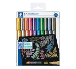Stylo gel Staedtler Metallic étui 10 couleurs assorti