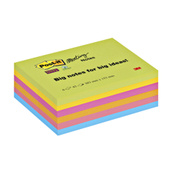 Bloc-mémos Post-it 8645 Super Sticky 203x153mm assorti 6 pièces