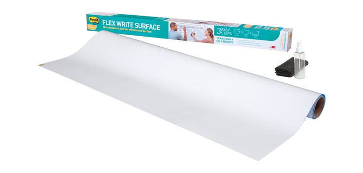 Film tableau blanc Post-it Super Sticky Flex Write Surface 121,9x243,8cm blanc