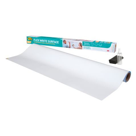 Film tableau blanc Post-it Super Sticky Flex Write Surface 121,9x243,8cm blanc