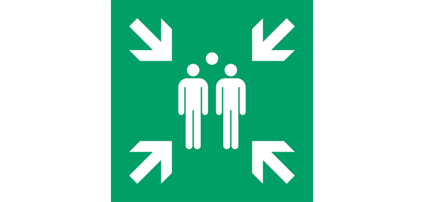 Pictogramme Djois Point de rassemblement 300x300mm vert