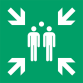 Pictogram bordje Djois Verzamelplaats 300 x 300 mm  Groen