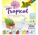 Doppelseitiges Faltpapier Folia 80g 15x15cm 50 Blatt 10 tropische Designs