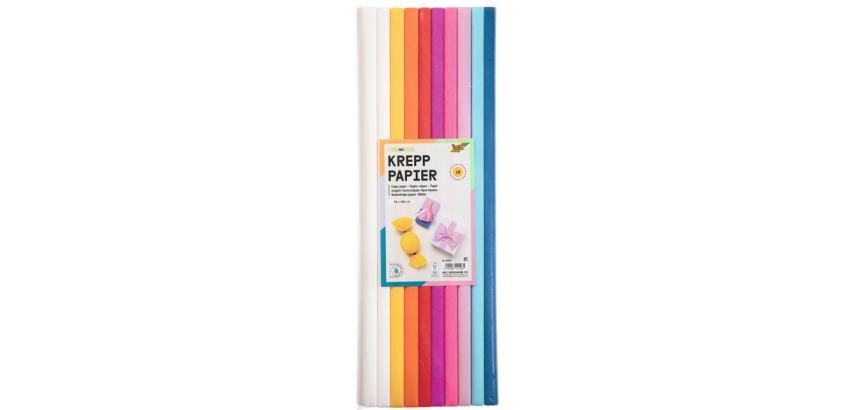 Crepe paper Folia 50x200cm 10 rolls mixed colors