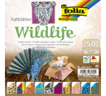 Vouwblaadjes Folia 80gr 15x15cm 50 vel 2-zijdig 10 wildlife designs