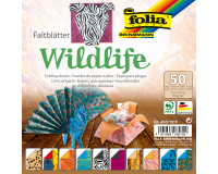 Vouwblaadjes Folia 80gr 15x15cm 50 vel 2-zijdig 10 wildlife designs