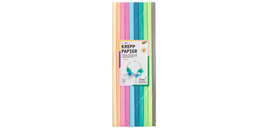 Crêpepapier Folia 50x200cm 10 rollen trendkleuren