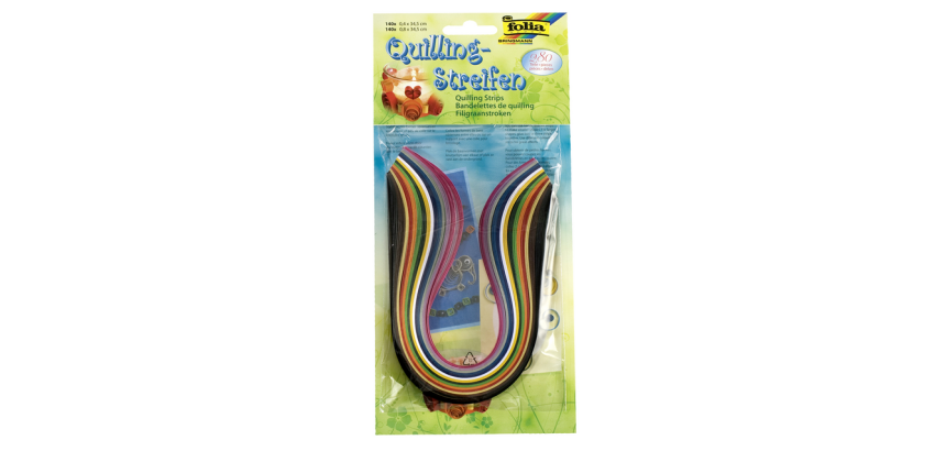 Filigraanstroken Folia 140 stuks 0.4x34.5cm en 140 stuks 0.8x34.5cm assorti kleuren