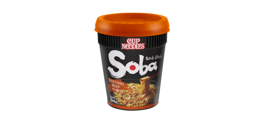Noodles Nissin Soba Cup Sukiyaki Beef cup