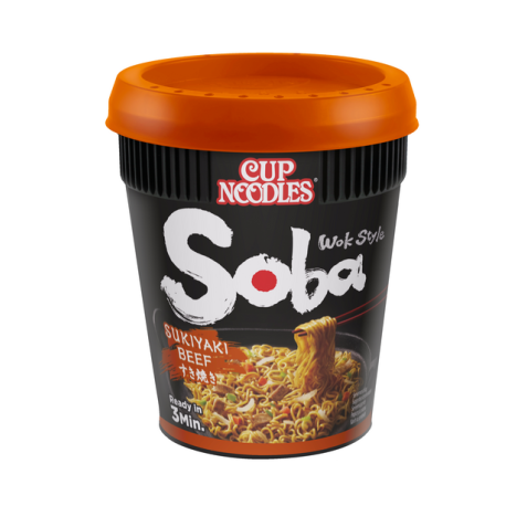 Noodles Nissin Soba Cup Sukiyaki Beef cup