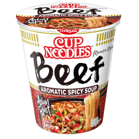 Noodles Nissin 5 spices beef cup