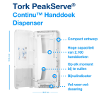 Handdoekdispenser Tork H5 Elevation PeakServe wit 552500