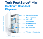 Handdoekdispenser Tork H5 Elevation PeakServe klein wit 552550