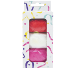 Lint set à 3 kleuren rood, wit en roze