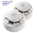 Détecteur de fumée Fito connectable optique sans fil avec batterie 3V