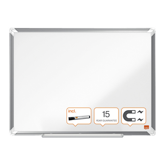 Nobo Premium Plus tableau blanc magnétique, acier laqué, ft 200 x 100 cm