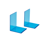 Boekensteun MAUL 10x10x13cm acryl set 2 neon blauw transparant