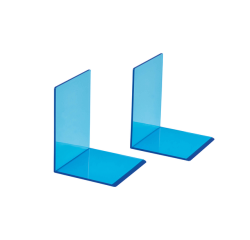 Boekensteun MAUL 10x10x13cm acryl set 2 neon blauw transparant