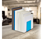 Boekensteun MAUL 10x10x13cm acryl set 2 neon blauw transparant