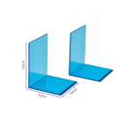 Boekensteun MAUL 10x10x13cm acryl set 2 neon blauw transparant