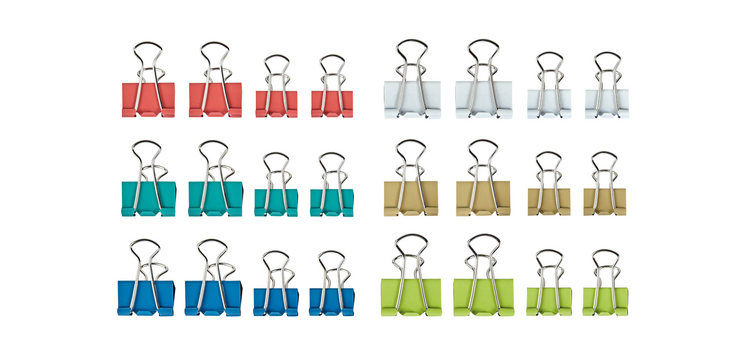 MAUL Foldback Paper Clips 215 7mm + 9mm assorted 24 pieces