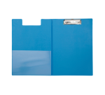Porte-bloc avec rabat MAUL A4 portrait avec boucle-stylo PVC bleu clair néon