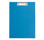 Porte-bloc avec rabat MAUL A4 portrait avec boucle-stylo PVC bleu clair néon