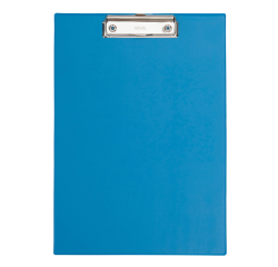 Porte-bloc avec rabat MAUL A4 portrait avec boucle-stylo PVC bleu clair néon