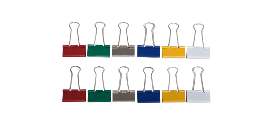 Pince à papier MAUL 213 Foldback 32mm capacité 13mm assorti 12 pièces