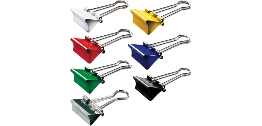 MAUL 215 Foldback Paper Clip 32mm 7mm Capacity Assorted 12 Pieces