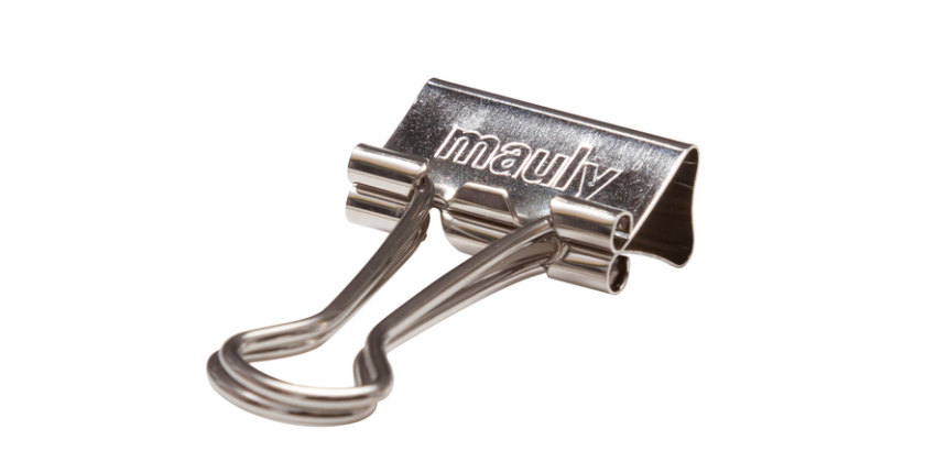 MAUL 215 Foldback Paper Clips 19mm 7mm Capacity Silver 12 Pieces