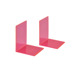 Boekensteun MAUL 10x10x13cm acryl set 2 neon rood transparant
